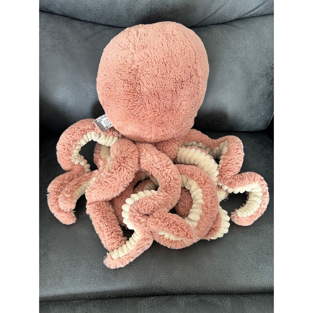 Jellycat Odell Octopus Plush Dusty Rose Pink Stuffed Animal Soft Toy Medium - Picture 3 of 7